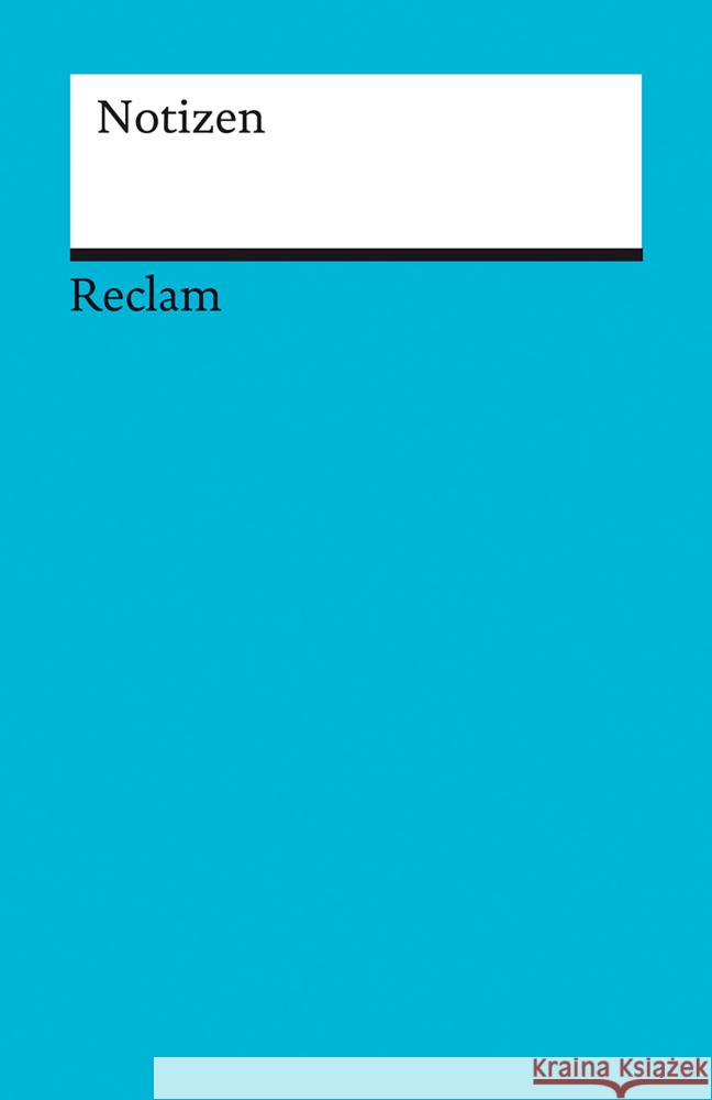 Notizen (blau)  9783150950098 Reclam, Ditzingen - książka