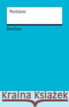 Notizen (blau)  9783150950098 Reclam, Ditzingen