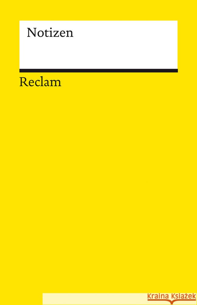 Notizen (gelb)  9783150950050 Reclam, Ditzingen - książka