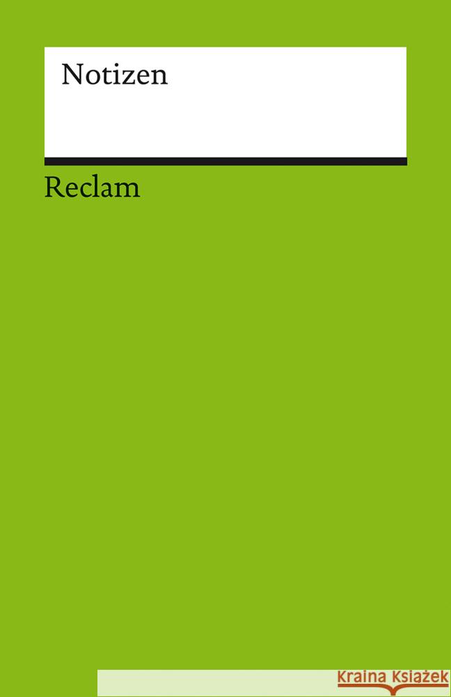 Notizen (grün)  9783150950081 Reclam, Ditzingen - książka