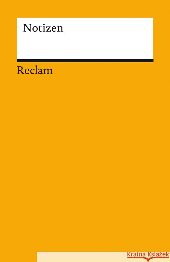 Notizen (orange)  9783150950067 Reclam, Ditzingen - książka