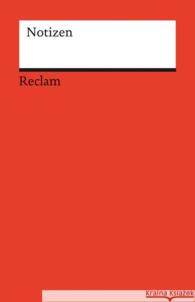Notizen (rot)  9783150950074 Reclam, Ditzingen - książka