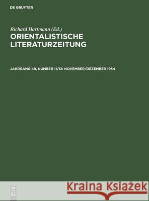 November/Dezember 1954 No Contributor 9783112593530 De Gruyter - książka