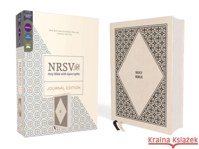 NRSVue, Holy Bible with Apocrypha, Journal Edition, Cloth over Board, Cream, Comfort Print Zondervan 9780310463696 Zondervan - książka