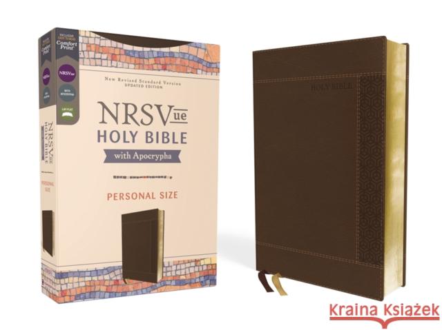 NRSVue, Holy Bible with Apocrypha, Personal Size, Leathersoft, Brown, Comfort Print Zondervan 9780310461531 Zondervan - książka