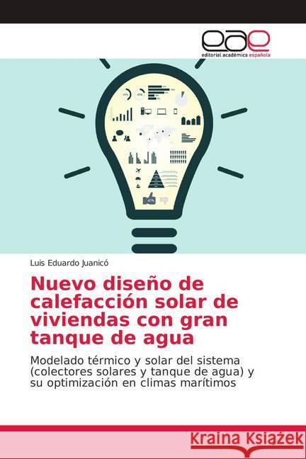 Nuevo diseño de calefacción solar de viviendas con gran tanque de agua : Modelado térmico y solar del sistema (colectores solares y tanque de agua) y su optimización en climas marítimos Juanicó, Luis Eduardo 9786139037995 Editorial Académica Española - książka