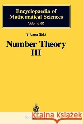 Number Theory III: Diophantine Geometry Lang, Serge 9783540530046 Springer - książka