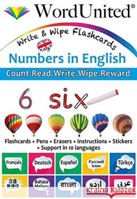 Numbers in English: Write & Wipe Flashcards    9781911333050 WordUnited - książka