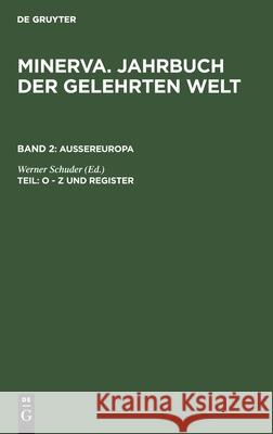 O - Z Und Register Werner Schuder 9783112300268 de Gruyter - książka