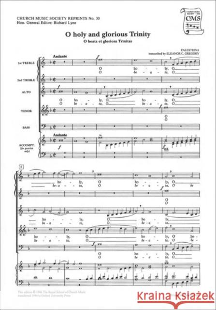 O holy and glorious Trinity (O beata et gloriosa Trinitas)  9780193952928 Oxford University Press - książka