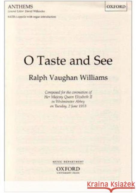 O taste and see  9780193535114 Oxford University Press - książka