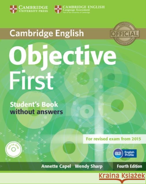 Objective First Student's Book without Answers with CD-ROM Wendy Sharp 9781107628342 Cambridge University Press - książka