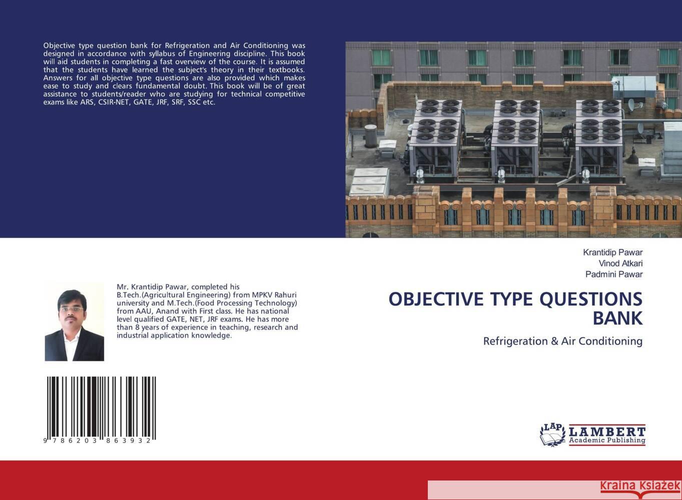 OBJECTIVE TYPE QUESTIONS BANK Pawar, Krantidip, Atkari, Vinod, Pawar, Padmini 9786203863932 LAP Lambert Academic Publishing - książka