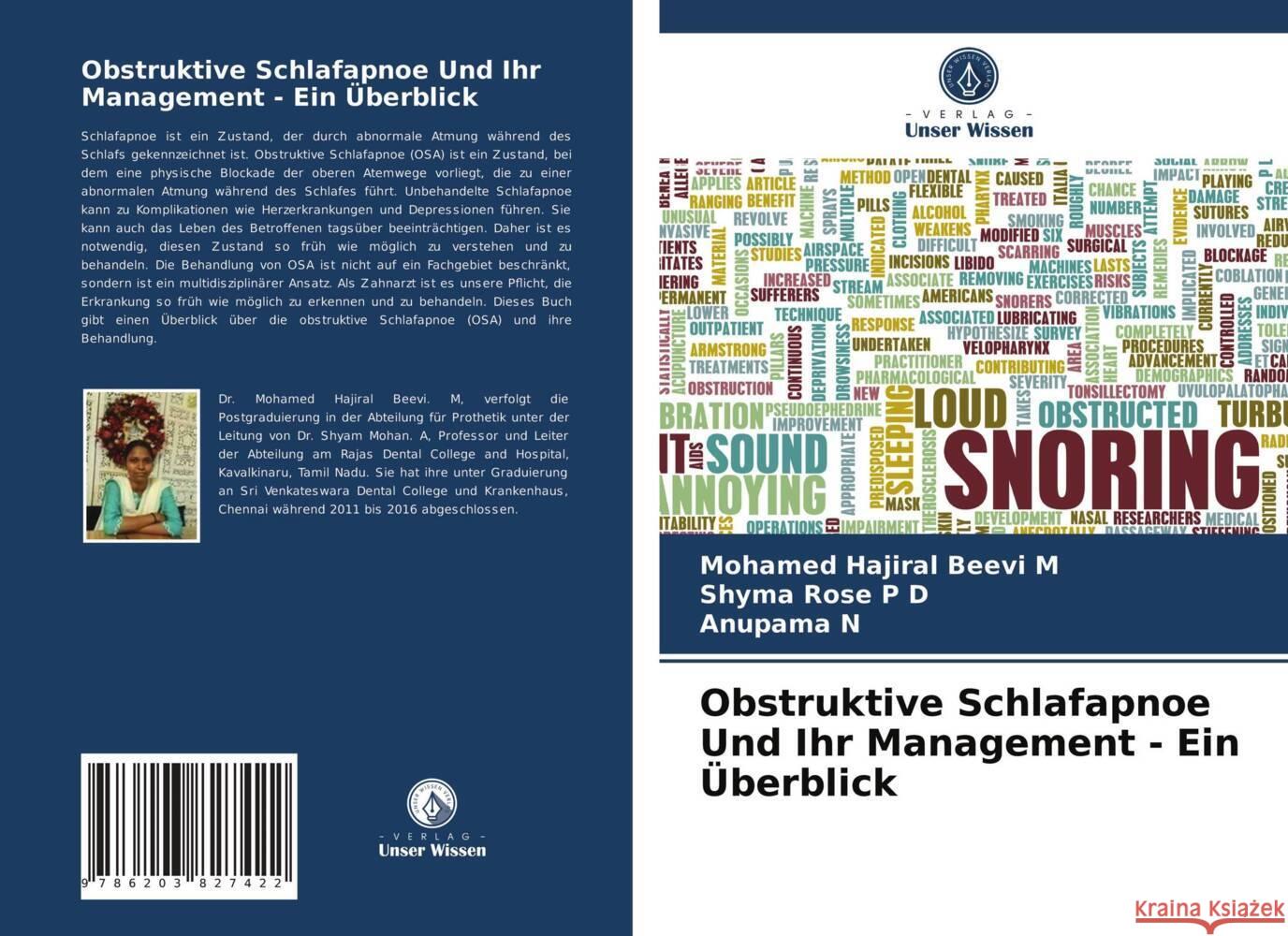 Obstruktive Schlafapnoe Und Ihr Management - Ein Überblick M, Mohamed Hajiral Beevi, P D, Shyma Rose, N, Anupama 9786203827422 Verlag Unser Wissen - książka