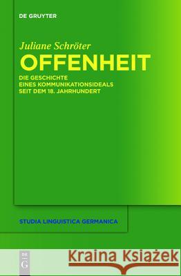 Offenheit Juliane Schröter 9783110250749 De Gruyter - książka