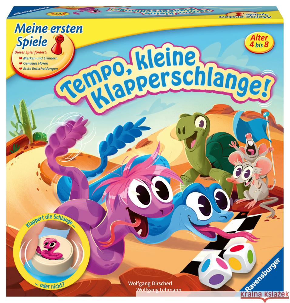 Ravensburger 20950 - Tempo, kleine Klapperschlange! - Wettlauf- und Merkspiel für Kinder ab 4 Jahren - Gesellschaftspiel geeignet für 2-4 Spieler