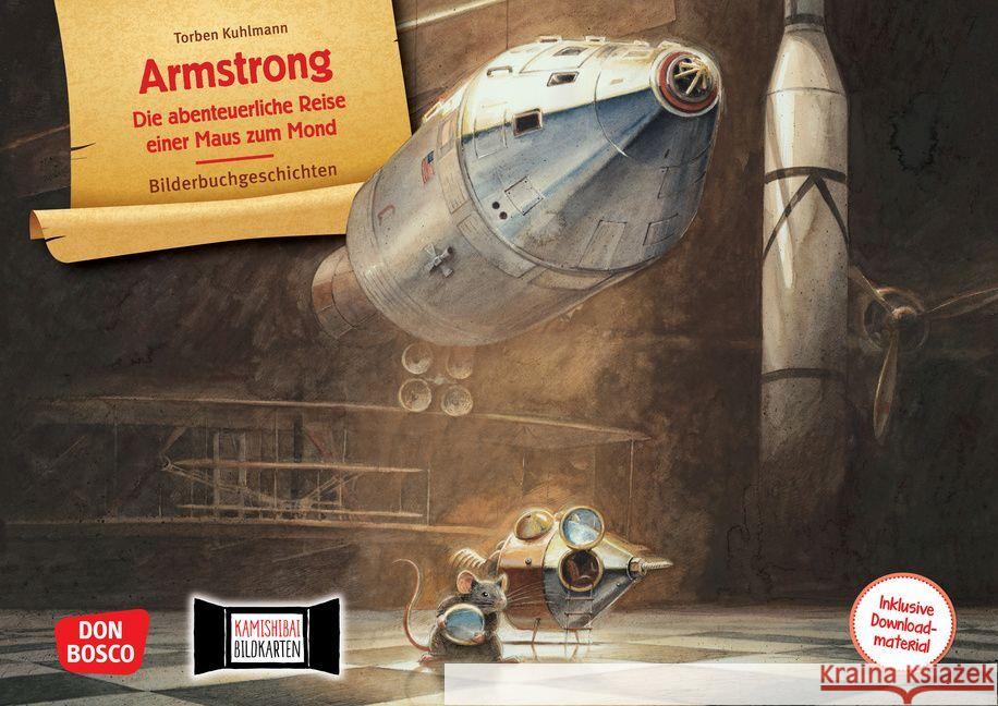 Armstrong. Die abenteuerliche Reise einer Maus zum Mond. Kamishibai Bildkartenset, m. 1 Beilage
