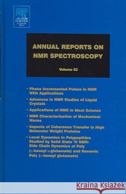Annual Reports on NMR Spectroscopy: Volume 53