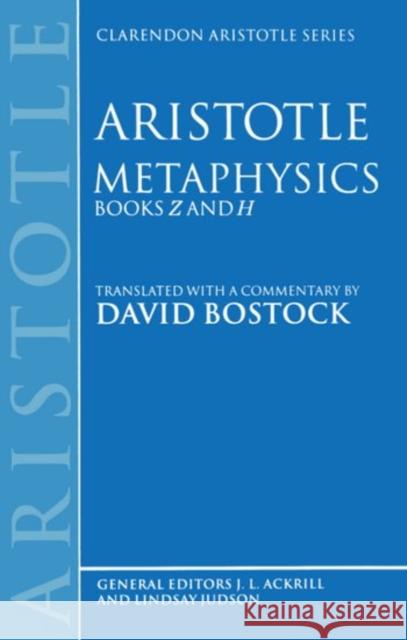 Metaphysics: Books Z and H