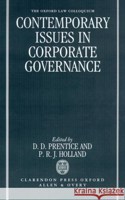 Contemporary Issues in Corporate Governance