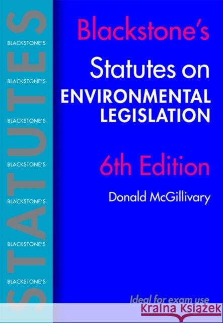 Blackstone's Environmental Legislation