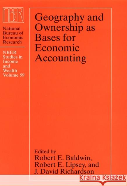 Geography and Ownership as Bases for Economic Accounting: Volume 59