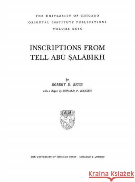 Inscriptions from Tell Abu Salabikh