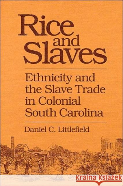 Rice and Slaves: Ethnicity and the Slave Trade in Colonial South Carolina