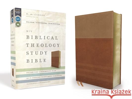 NIV, Biblical Theology Study Bible, Imitation Leather, Tan/Brown, Comfort Print: Follow God's Redemptive Plan as It Unfolds Throughout Scripture