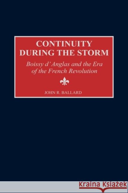 Continuity During the Storm: Boissy d'Anglas and the Era of the French Revolution