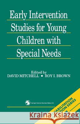 Early Intervention Studies for Young Children with Special Needs