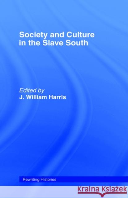 Society and Culture in the Slave South