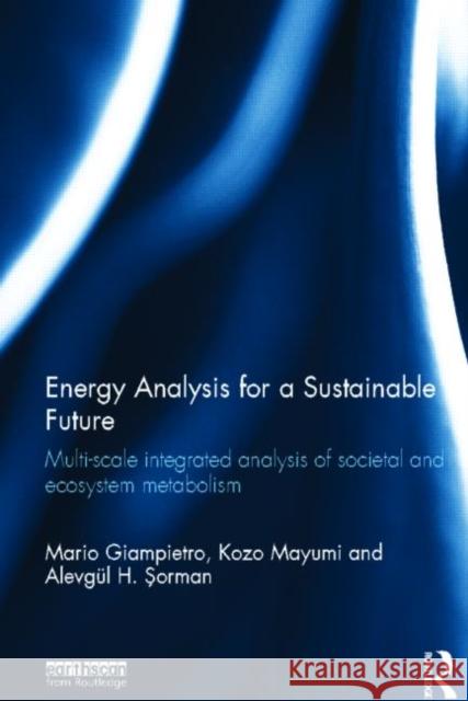 Energy Analysis for a Sustainable Future: Multi-Scale Integrated Analysis of Societal and Ecosystem Metabolism