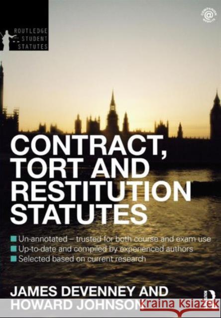 Contract, Tort and Restitution Statutes 2012-2013