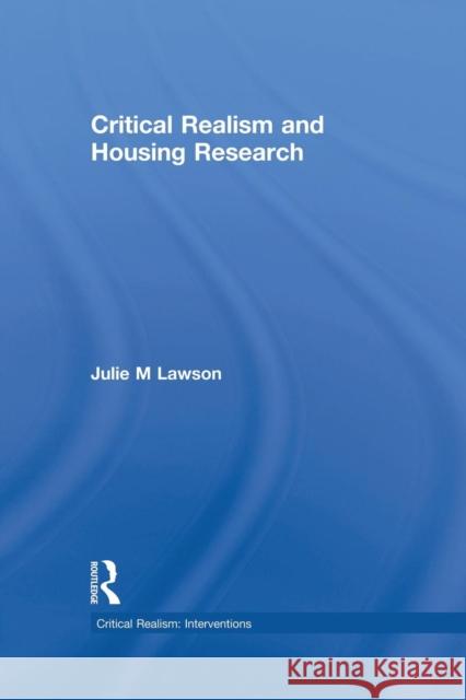 Critical Realism and Housing Research