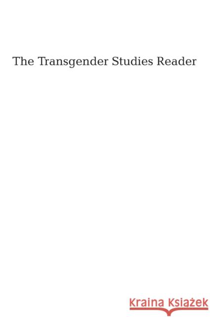 The Transgender Studies Reader