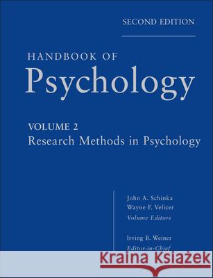 Handbook of Psychology, Volume 2: Research Methods in Psychology