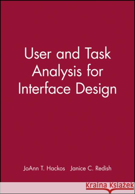 User and Task Analysis for Interface Design