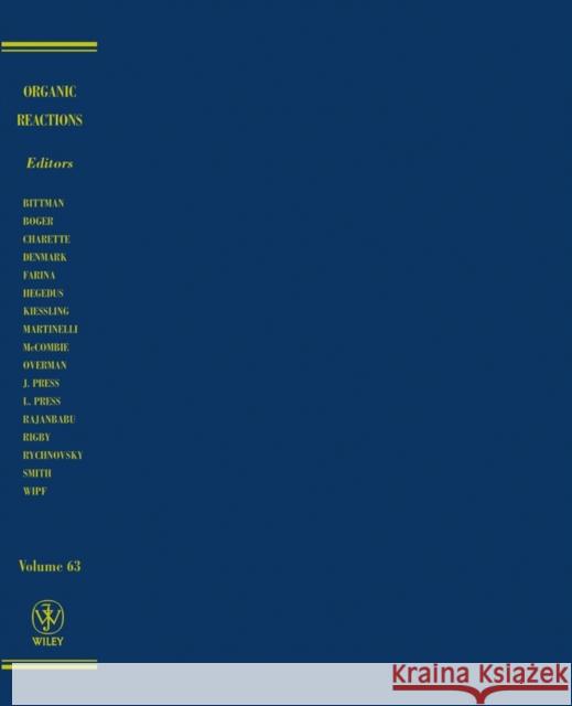 Organic Reactions, Volume 63