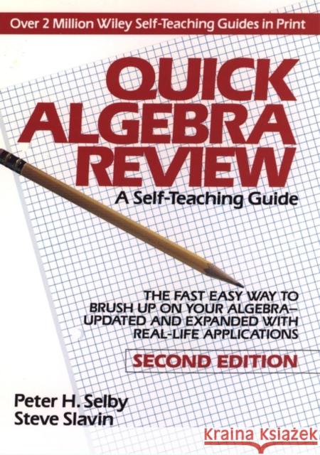 Quick Algebra Review STG 2e