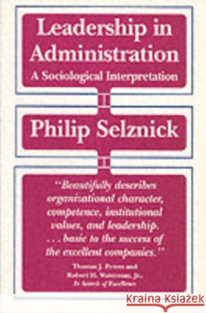 Leadership in Administration: A Sociological Interpretation