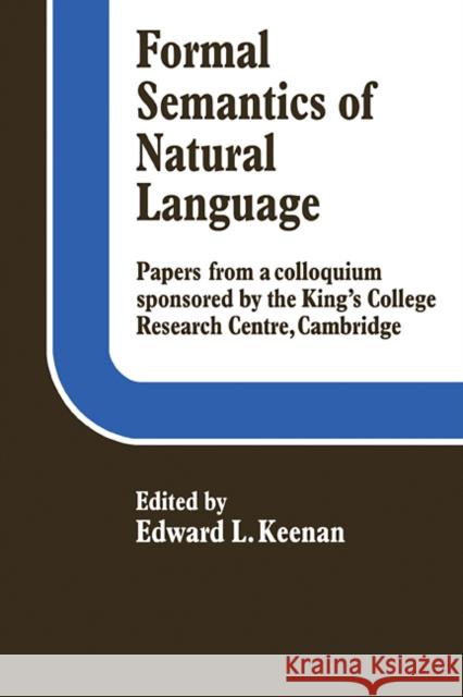 Formal Semantics of Natural Language