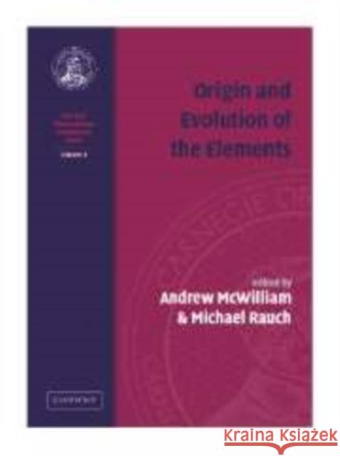 Origin and Evolution of the Elements