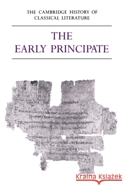 The Cambridge History of Classical Literature: Volume 2, Latin Literature, Part 4, the Early Principate