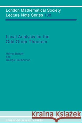 Local Analysis for the Odd Order Theorem