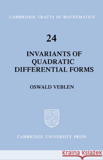 Invariants of Quadratic Differential Forms