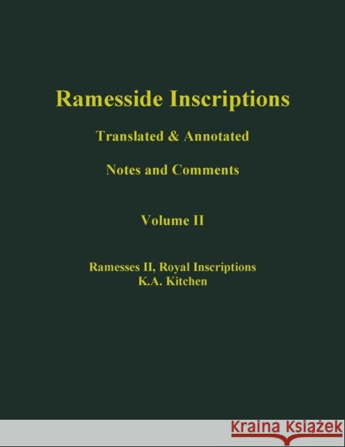 Ramesside Inscriptions, Ramesses II: Royal Inscriptions