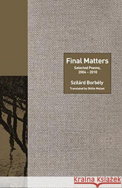 Final Matters: Selected Poems, 2004-2010