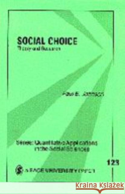 Social Choice: : Theory & Research