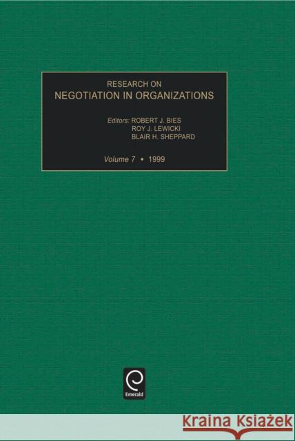 Research on Negotiation in Organizations